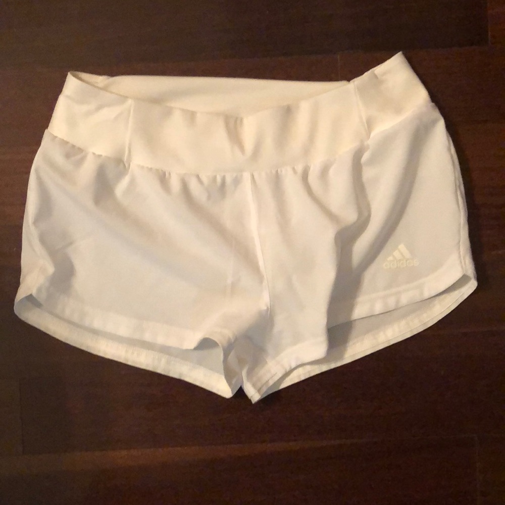 White adidas shorts xs